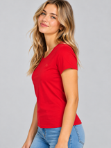 Camiseta Basica Para Mujer Aero Grils Solid Ss True Red 4204