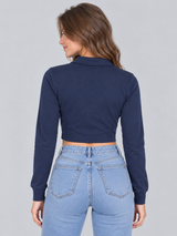 Camiseta Polo Manga Larga Para Mujer Aero Graphic Polo Cadet Navy 7216