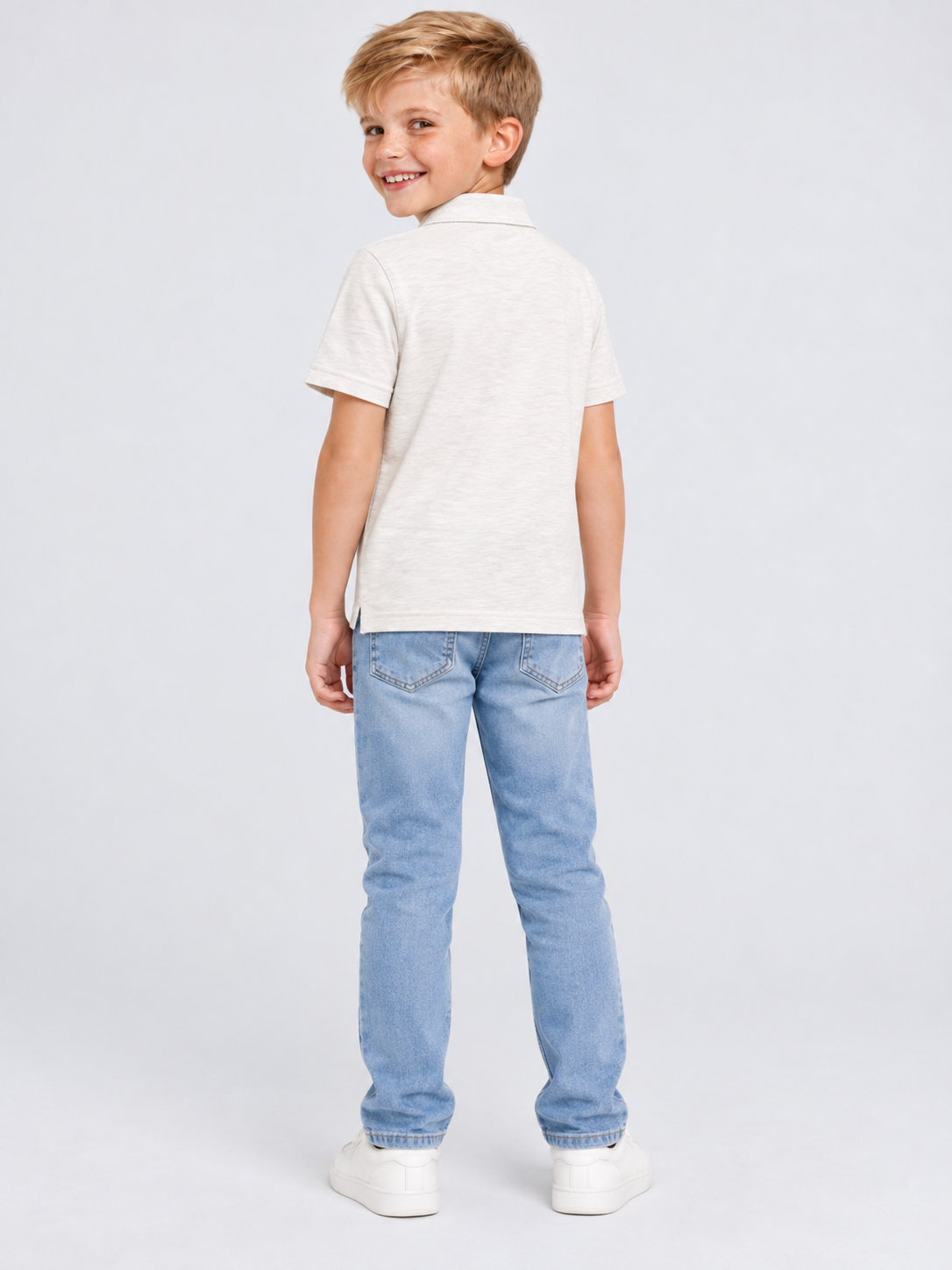 Camiseta Polo Manga Corta Aero Kids B Solid Polo Egret 1107