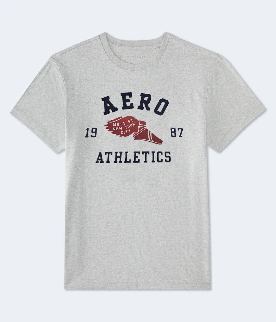 Camiseta Para Hombre Aero Level 2 Graphic Tees Light Heather Grey 5889