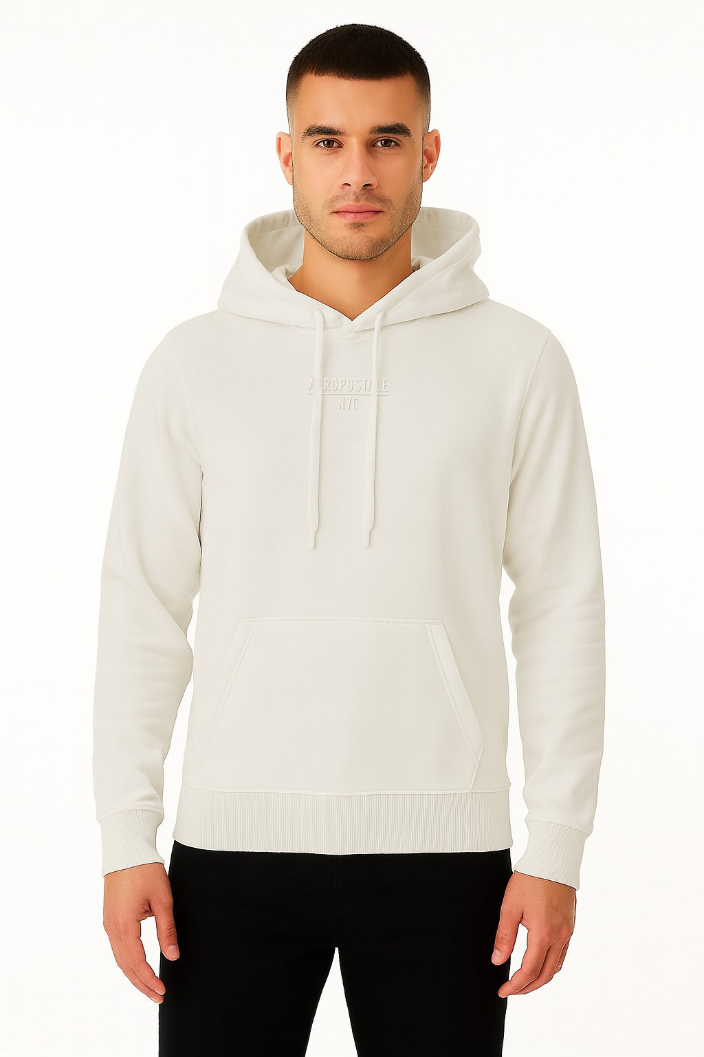 Buzo Para Hombre Aero Guys Popover Hoodies Light Heather Grey 5997