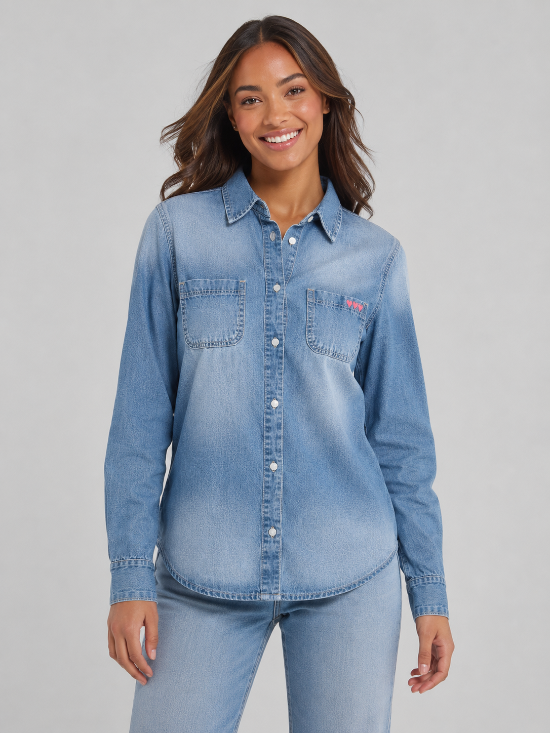 Camisa Para Mujer Aero Girls WVNS Fashion Medium Wash 9029