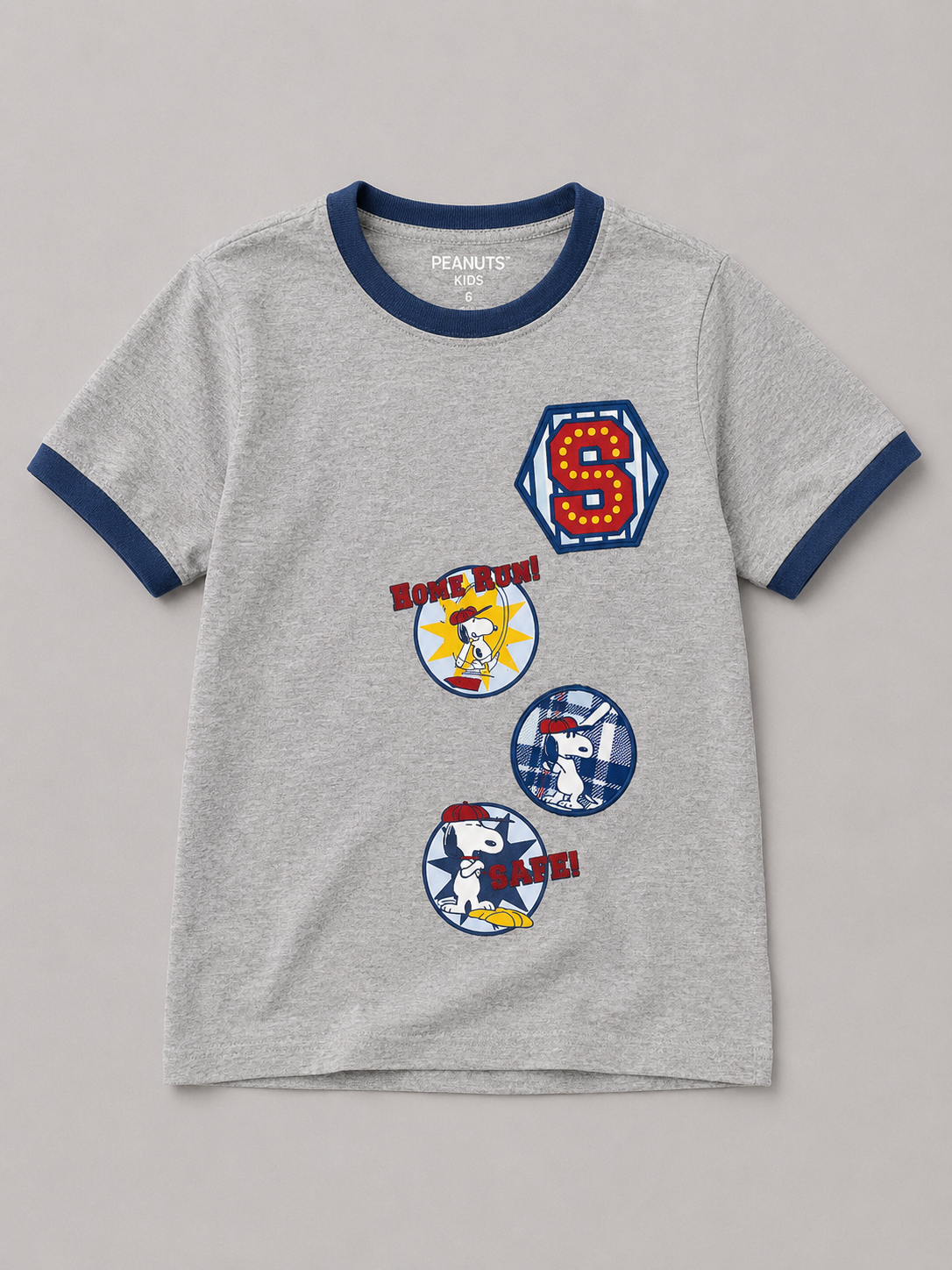 Camiseta con manga corta Kids Aero B Level 2 SS Light Heather Grey PEANUTS302