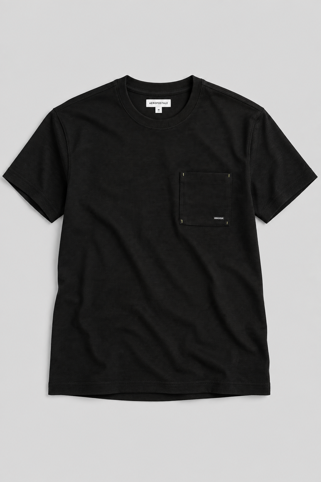 Camiseta Para Hombre Aero BC SS Knits Dark Black 1033 (RELAXED)