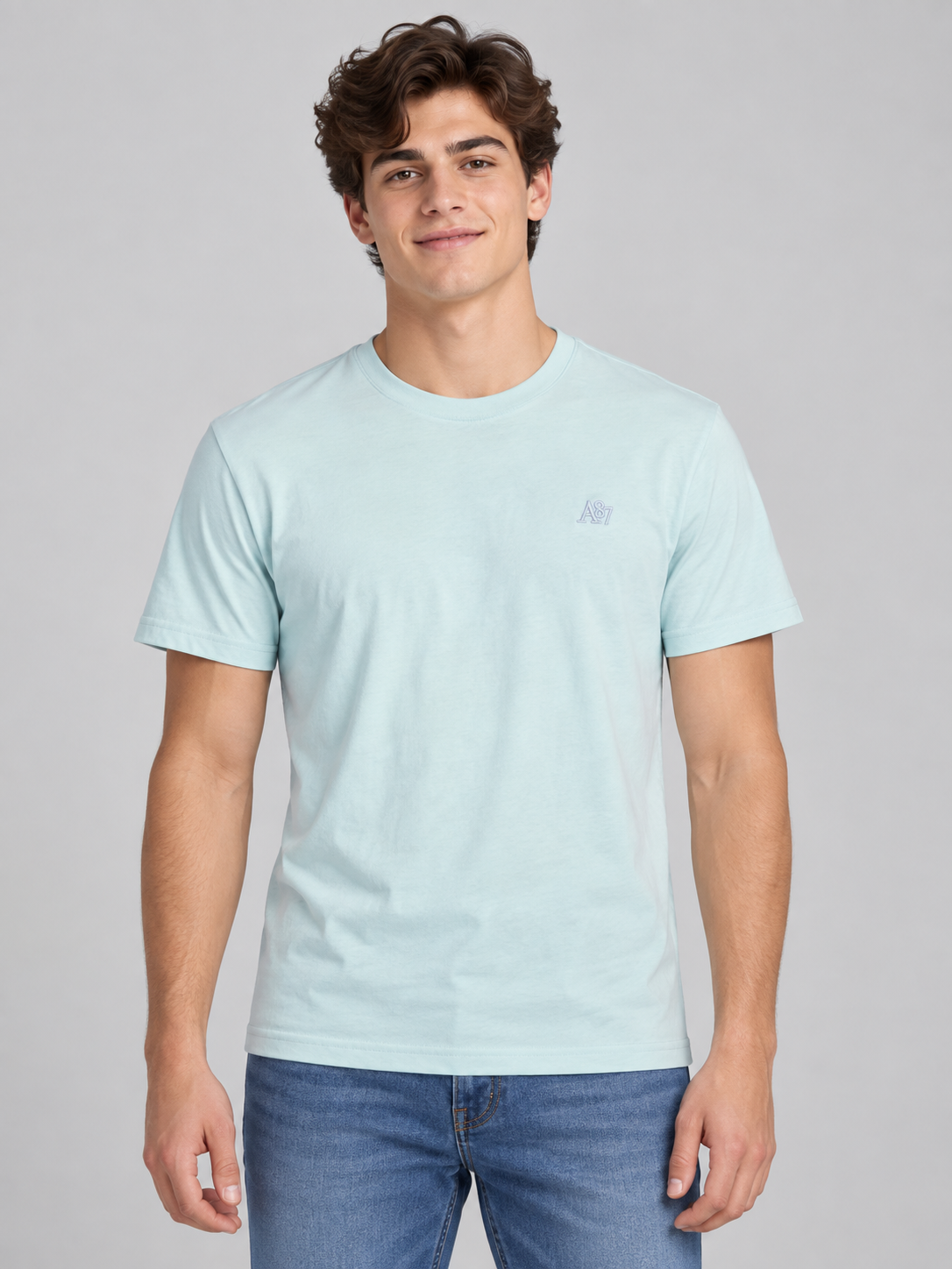Camiseta Para Hombre Aero Guys SS Tees Baby Blue 4240