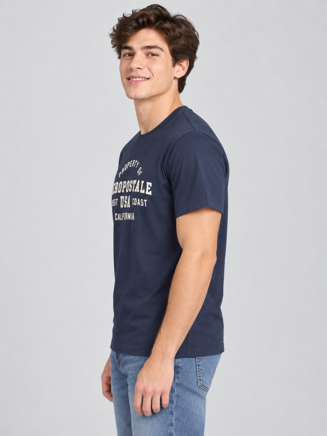 Camiseta Para Hombre Aero Level 2 Graphic Tees Cadet Navy 6258