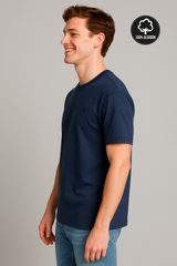 Camiseta Para Hombre Aero BC SS Knits Cadet Navy 9922 / 100% ALGODÓN