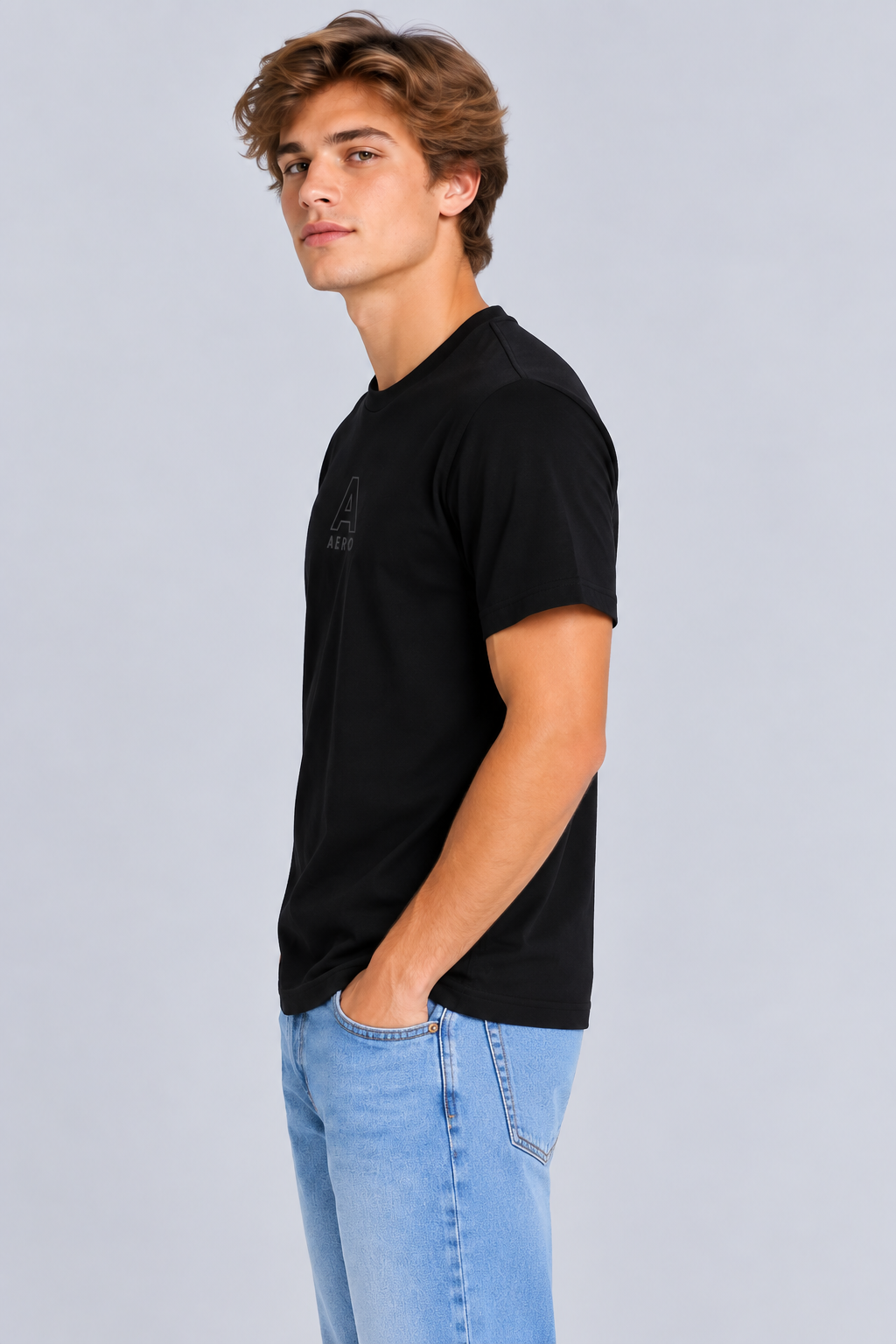 Camiseta Para Hombre Aero BC Fleece Dark Black 9879