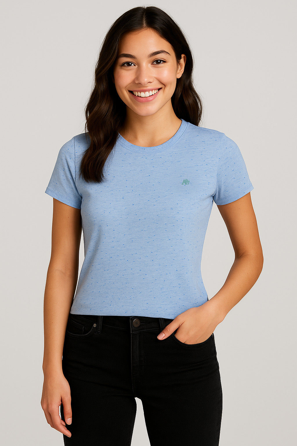 Camiseta Basica Para Mujer Aero Girls Solid SS Kentucky Blue Fantasia Jaspe 2167