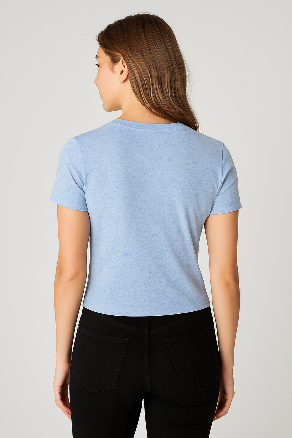 Camiseta Basica Para Mujer Aero Girls Solid SS Kentucky Blue Fantasia Jaspe 2167