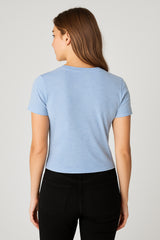 Camiseta Basica Para Mujer Aero Girls Solid SS Kentucky Blue Fantasia Jaspe 2167