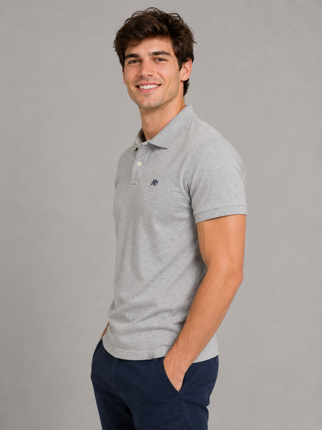 Camiseta Polo Aero Guys SS Solid Polo Light Heather Grey 7907