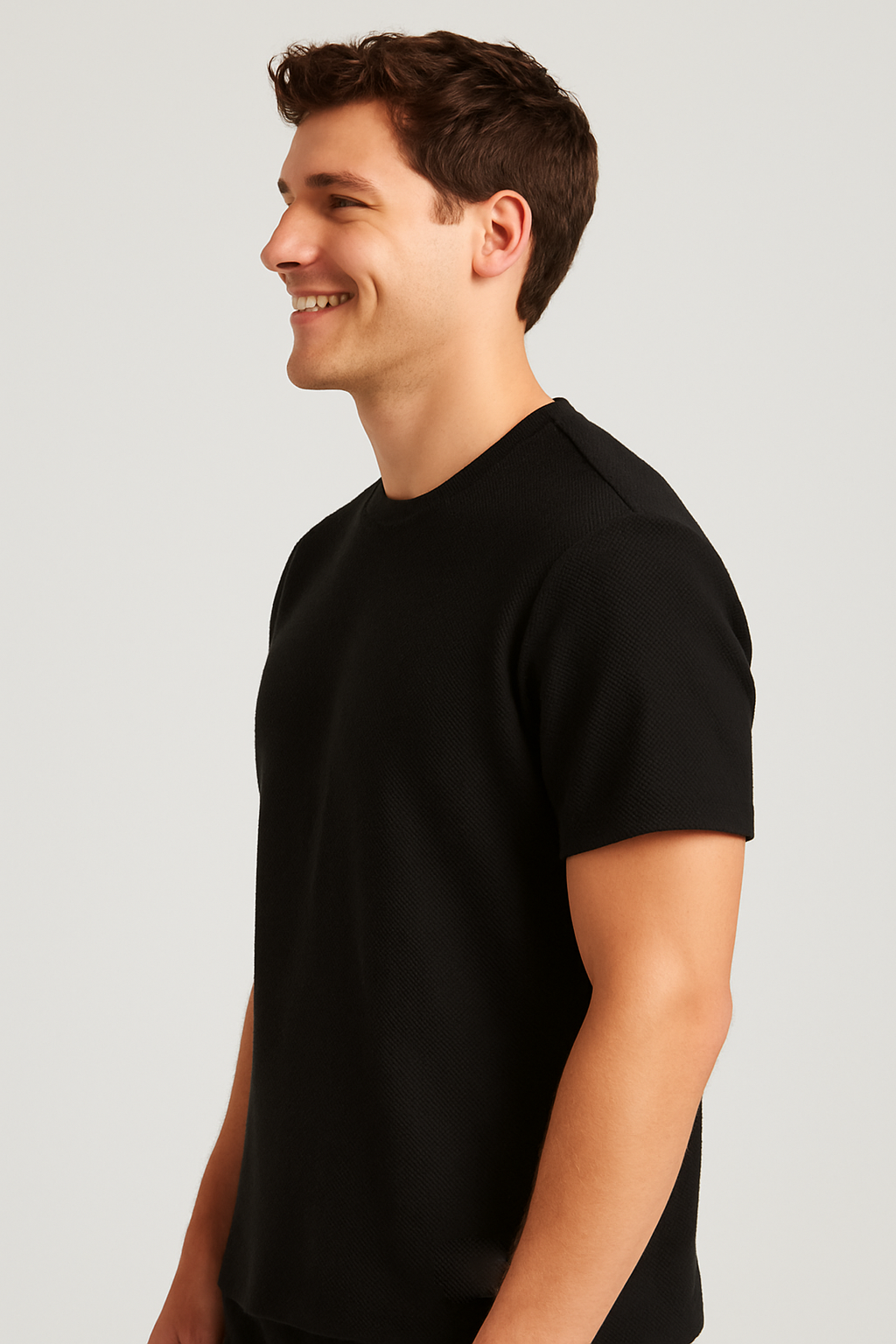 Camiseta Para Hombre Aero BC SS Knits Dark Black (Oversize) 8999