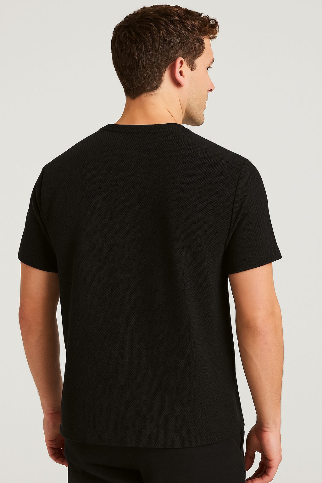 Camiseta Para Hombre Aero BC SS Knits Dark Black (Oversize) 8999