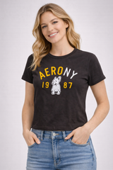 Camiseta para Mujer Aero Graphic Level 2 Dark Black 4757