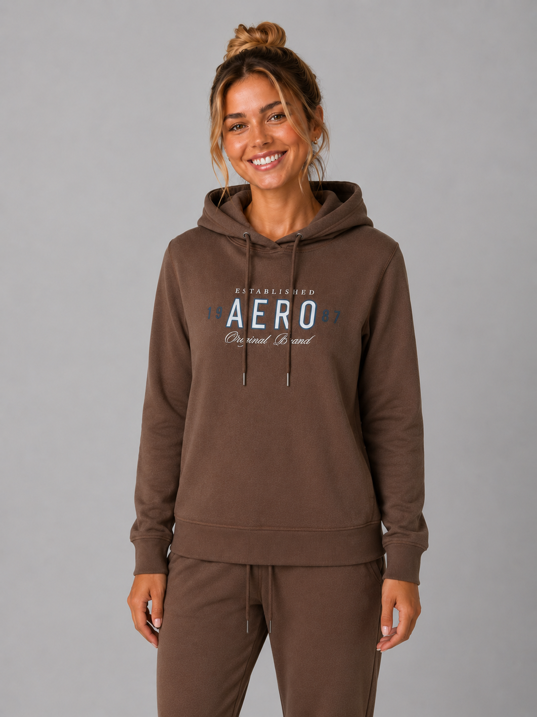 Buzo Para Mujer Aero Girls Fleece Pop Over Hot Chocolate 3559
