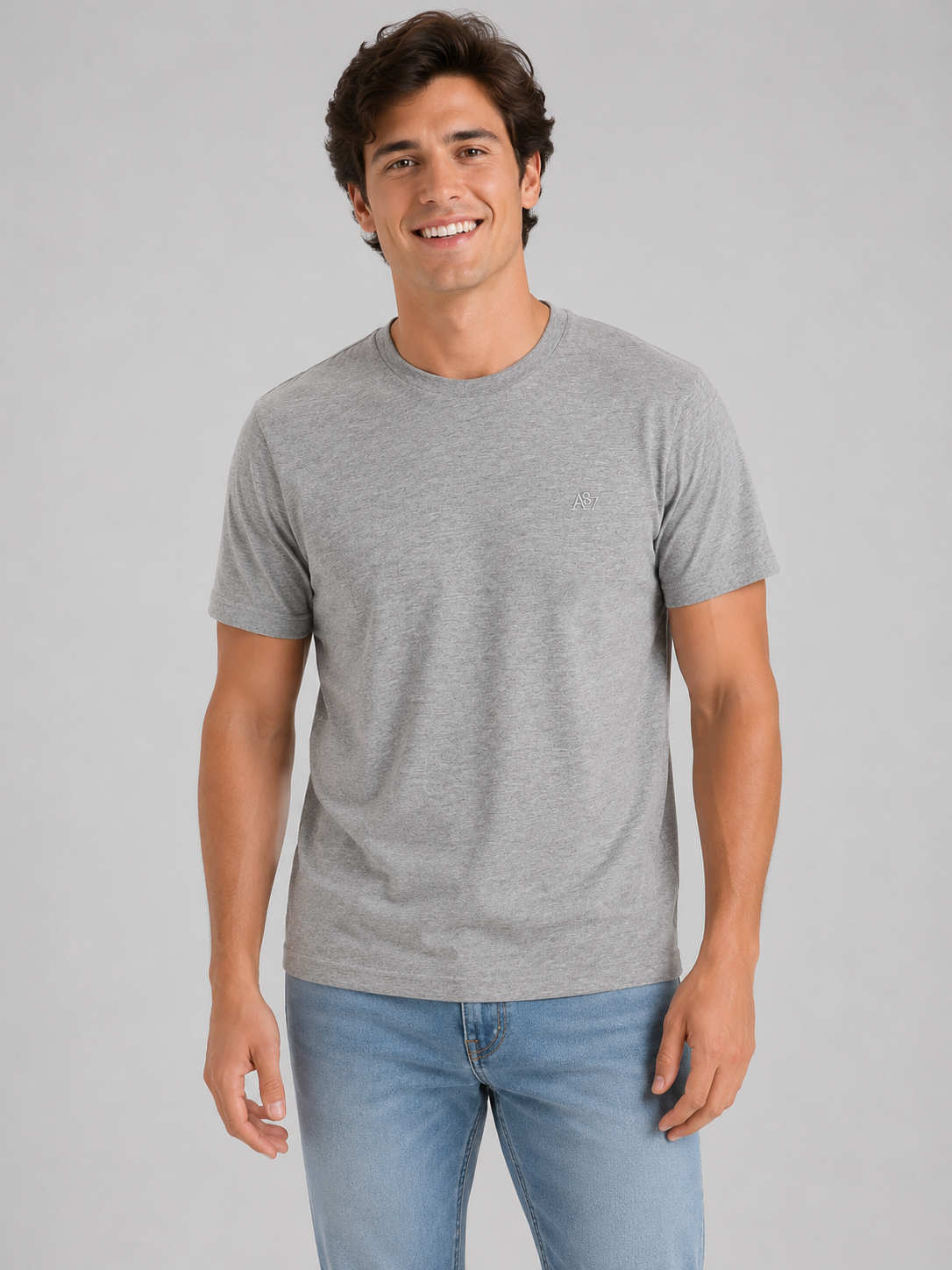 Camiseta Para Hombre Aero Guys SS Tees Light Heather Grey 4240