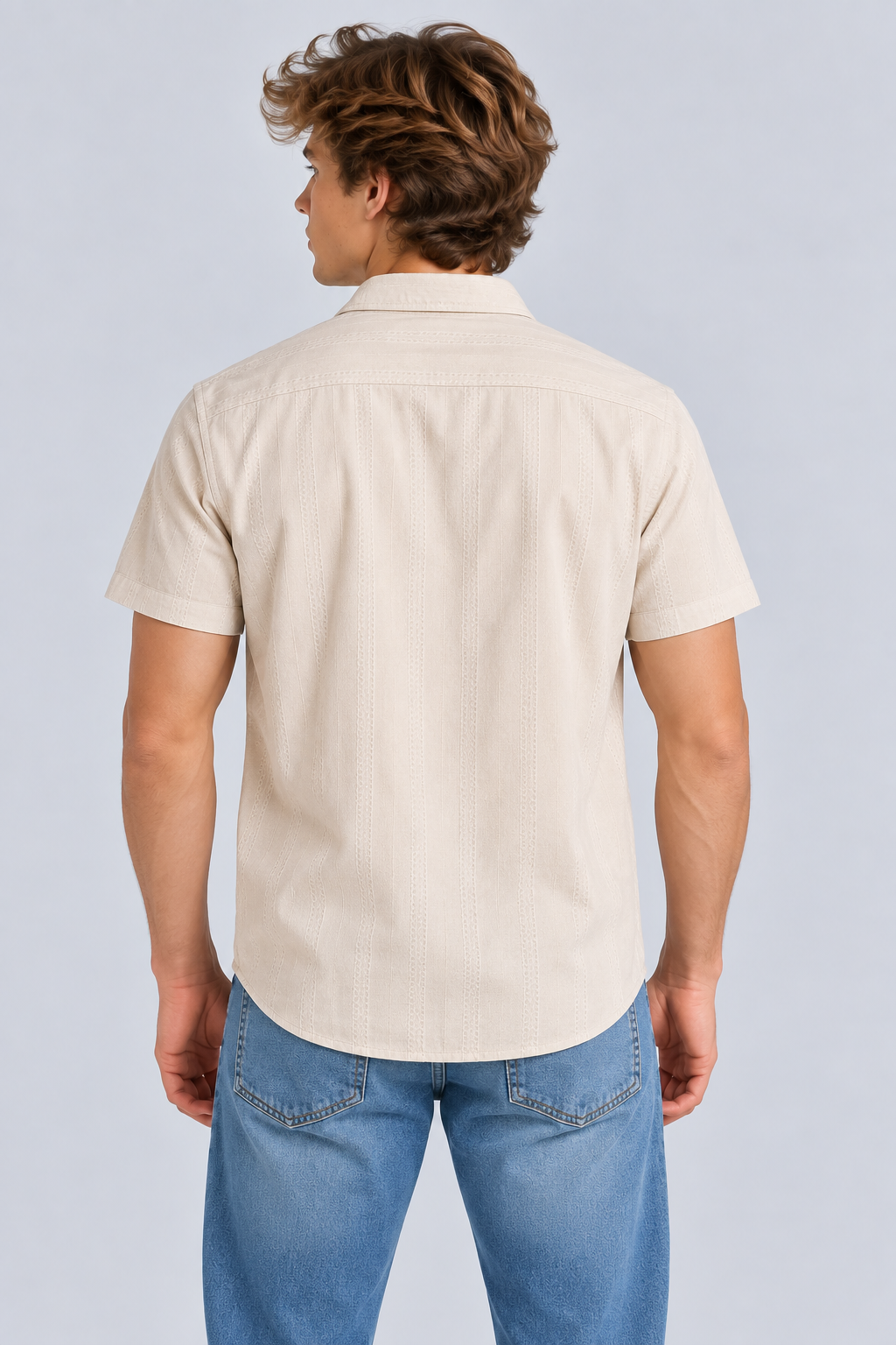 Camisa Para Hombre Aero Guys SS Woven Shirts Egret 9859