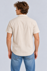 Camisa Para Hombre Aero Guys SS Woven Shirts Egret 9859