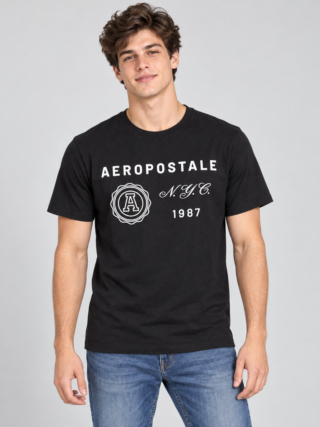 Camiseta Para Hombre Aero Level 1 Graphic Tees Dark Black 6168