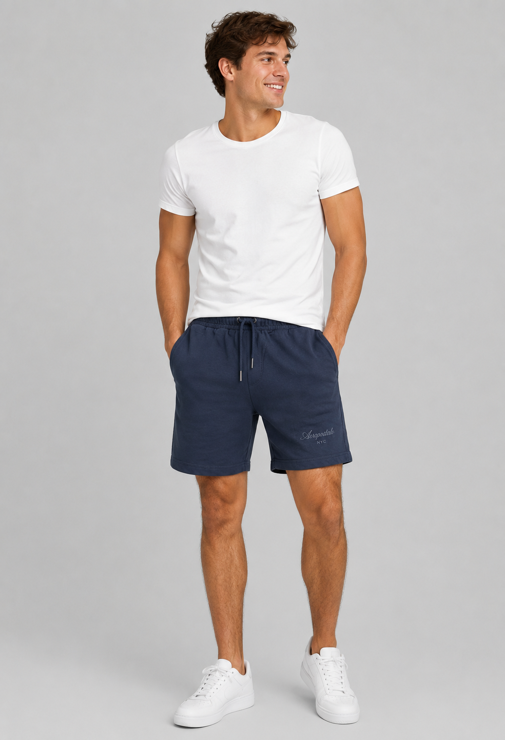 Bermuda Para Hombre Aero Guys Fleece Shorts Cadet Navy 4702