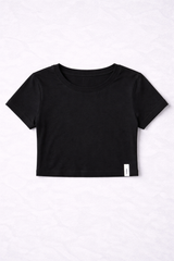 Camiseta para Mujer Aero Fashion Bare Solid Dark Black Baby Tee 2232