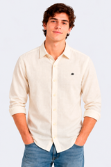 Camisa Para Hombre Aero Guys LS Woven Shirts Egret 8771