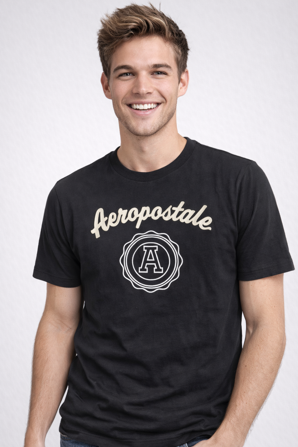 Camiseta Para Hombre Aero Level 2 Graphic Tees Dark Black 6077