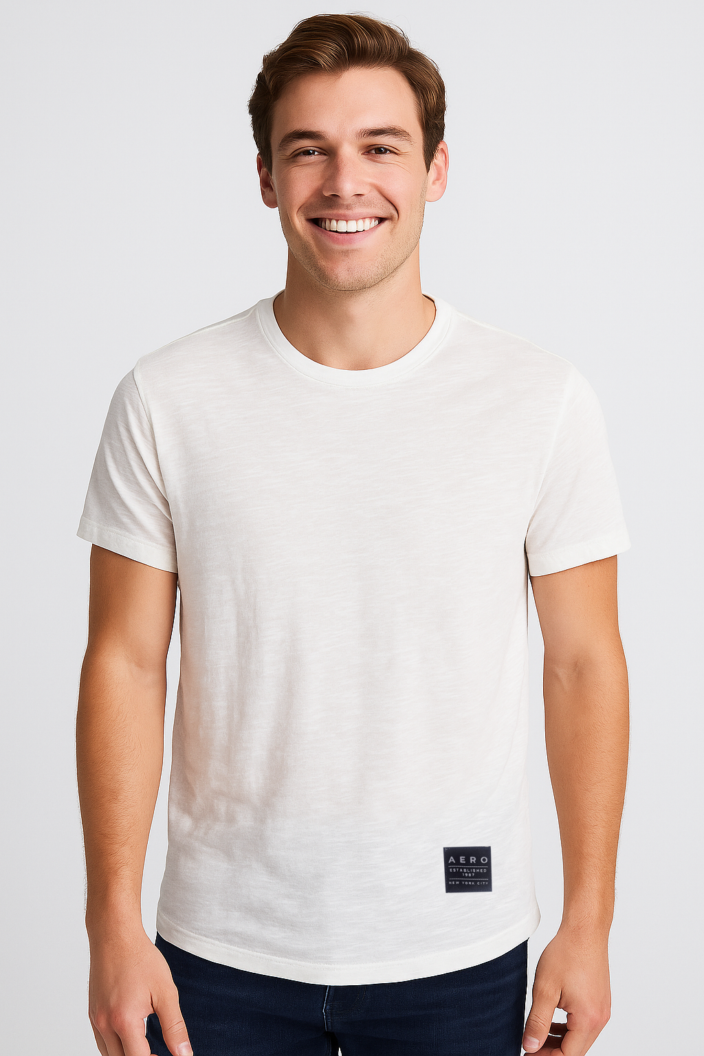 Camiseta Para Hombre Aero BC SS Knits Egret 9101