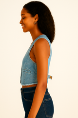 Top Para Mujer Aero Girls Vests Light Wash 9993