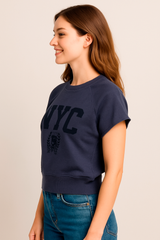 Camiseta Para Mujer Aero Girls Fashion Graphics SS Charcoal Heather Grey 1083