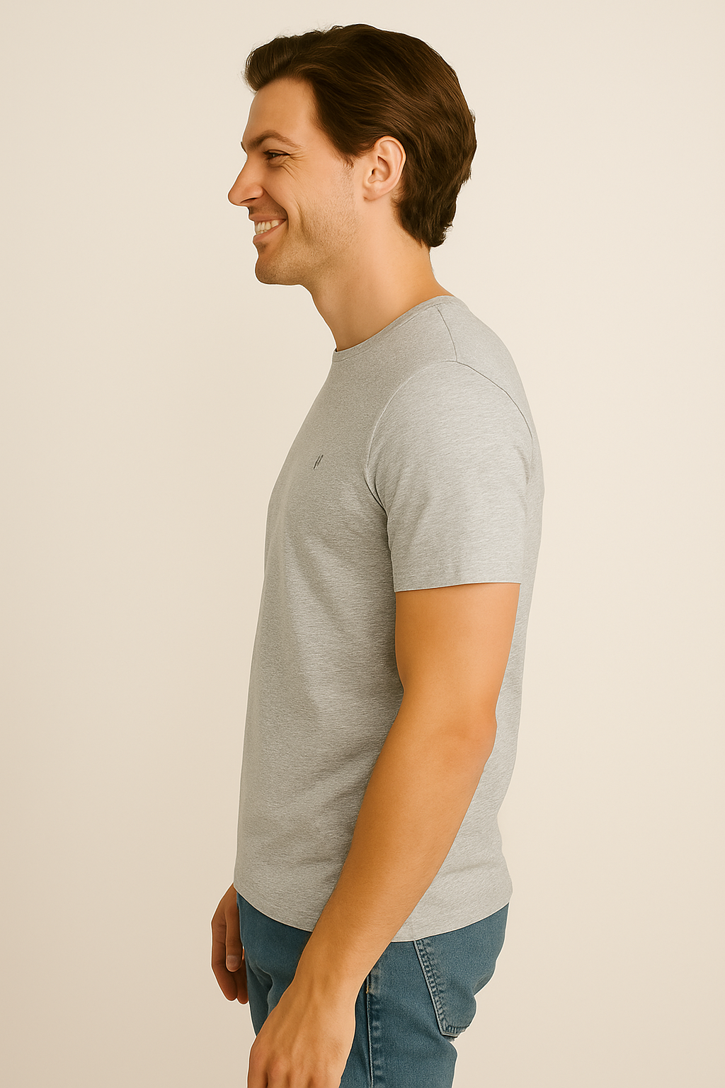 Camiseta Básica Para Hombre Aero Guys SS Tees Light Heather Grey 4240
