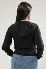 Buzo Para Mujer Aero Girls Fleece Zip Front Dark Black 2797