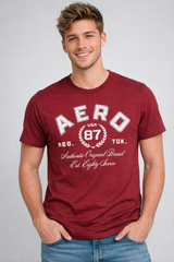 Camiseta Para Hombre Aero Level 1 Graphic Tees Pomegranate 6280